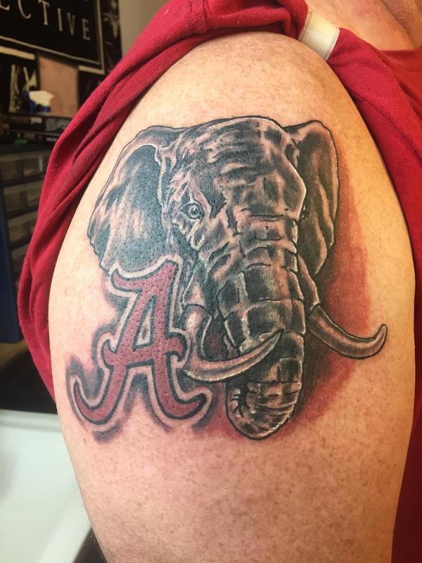 Art Immortal Tattoo : Tattoos : Coverup : Alabama elephant coverup